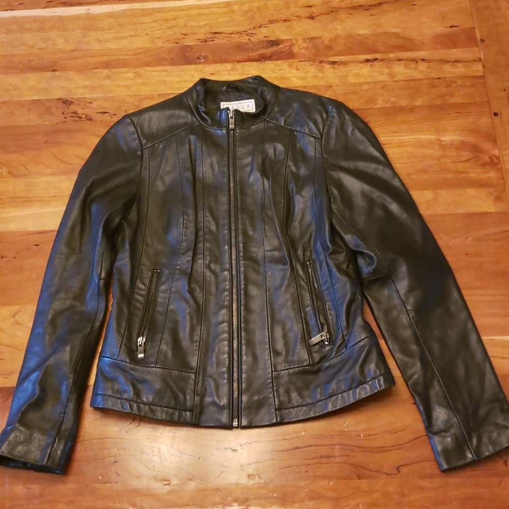 Black leather jacket